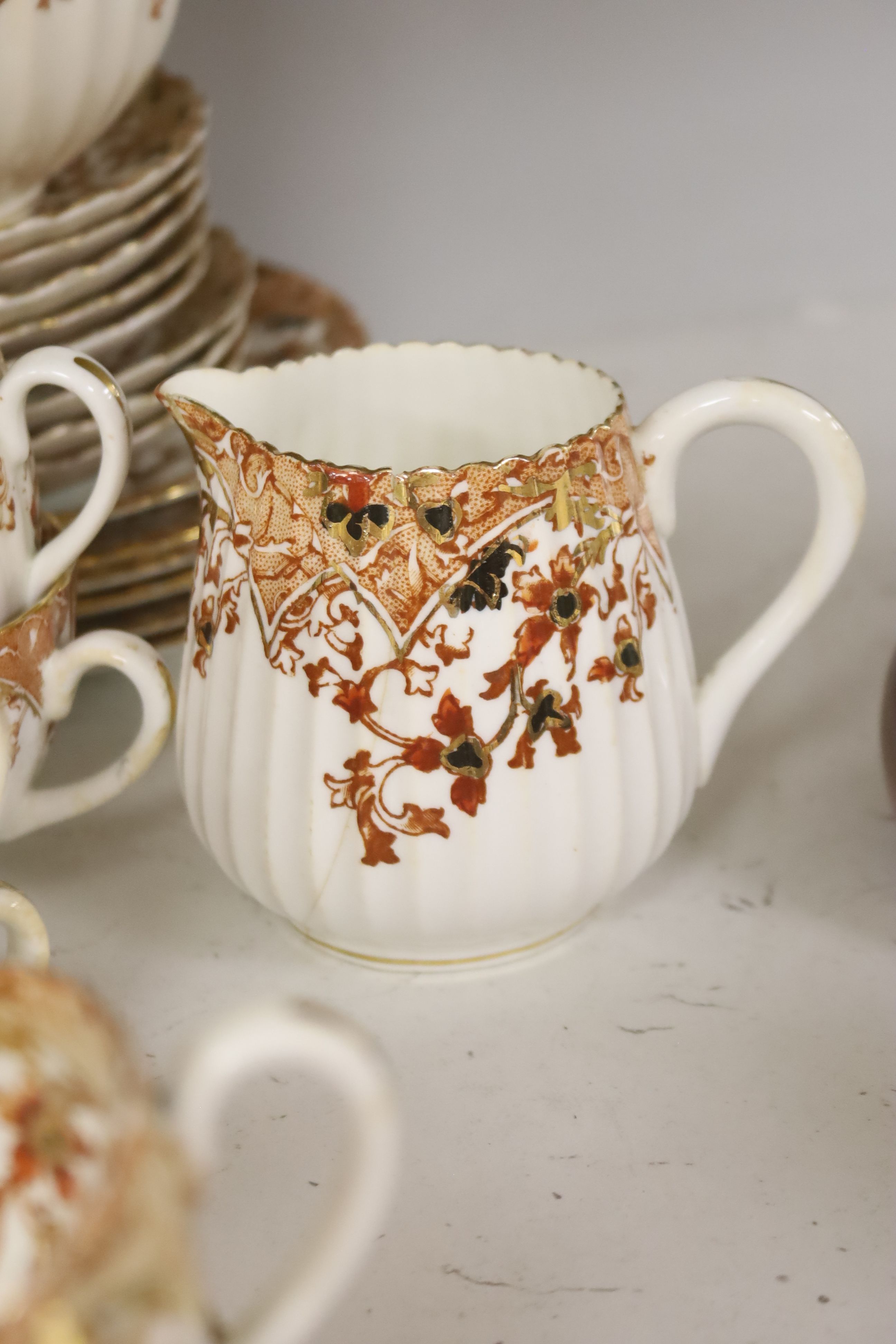 A set of six Royal Crown Derby Imari pattern coffee cups & saucers and a qty of other coffee and tea wares, including a child's French